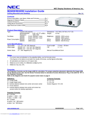 NEC NP-M300W Installation Manual