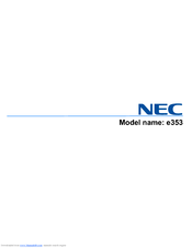 NEC e353 User Manual