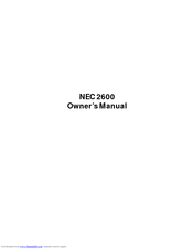 NEC 2610 Owner's Manual