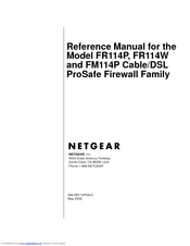 Netgear ProSafe FR114W Reference Manual