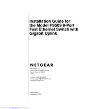 Netgear FS509 Installation Manual
