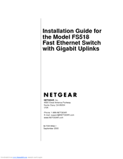 Netgear FS518 - Switch Installation Manual