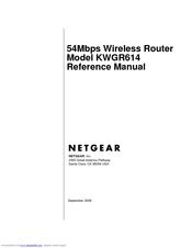 Netgear KWGR614 - 54 Mbps Wireless Router Reference Manual