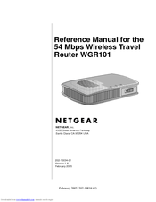 Netgear WGR101 - 54 Mbps Wireless Travel Router Reference Manual