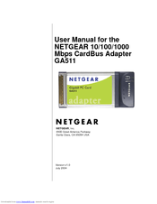 Netgear GA511 - Gigabit Ethernet PC Card User Manual