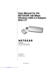 Netgear WG111T - 108 Mbps Wireless USB 2.0 Adapter User Manual