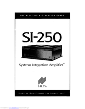 Niles SI-250 Installation & Operating Manual