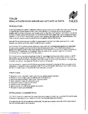 Niles TVA-20 User Manual