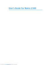 Nokia 2300 - Cell Phone - GSM User Manual