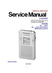 Panasonic RR-DR60 Service Manual
