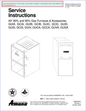 Amana P1207401F Service Instructions Manual