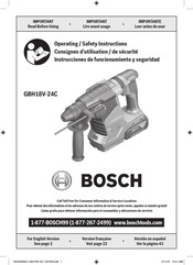 Bosch GBH18V-24C Operating/Safety Instructions Manual