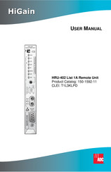 ADC HiGain HRU-402 Manual