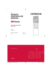 Hitachi air Home RC-AGU1EA0S Manual
