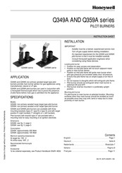 Honeywell Q349A Series Instruction Sheet