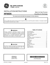 Haier GE NF80DS Installation Instructions Manual