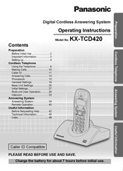 Panasonic KX-TCD420 Operating Instructions Manual