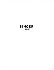 Singer 281-30 Manual