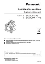 Panasonic ET-LAD120W Operating Instructions Manual