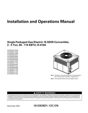 Trane 4YCZ6036C1070B Installation And Operation Manual