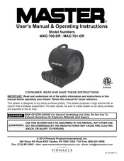 Master MAC-700-DR User's Manual & Operating Instructions