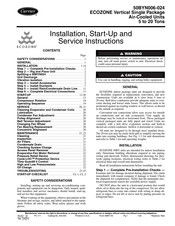 Carrier 50BYN024 Installation, Start-Up And Service Instructions Manual