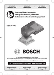 Bosch GSS18V-40 Operating/Safety Instructions Manual