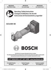 Bosch GCU18V-30 Operating/Safety Instructions Manual