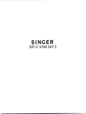 Singer 247-2 Adjusters Manual