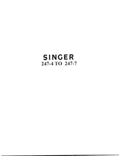 Singer 247-7 Manual
