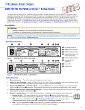 Extron electronics DSC HD-HD 4K Plus A Series Setup Manual