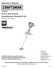 Craftsman BUSHWACKER INCREDI-PULL 316.715860 Operator's Manual