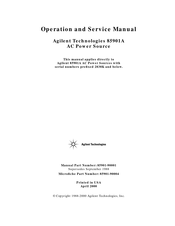 Agilent Technologies 85901A Operation And Service Manual