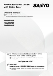 Sanyo FWZH676F Owner's Manual