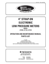 Water Specialties LP22D Operation And Maintenance Manua