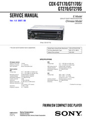 Sony Xplod CDX-GT270S Service Manual