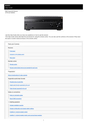 Sony STR-AZ1000ES Help Manual