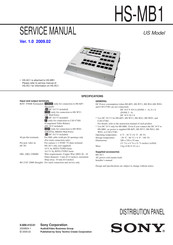 Sony HS-MB1 Service Manual