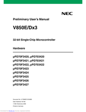 Nec V850E/Dx3 Preliminary User's Manual