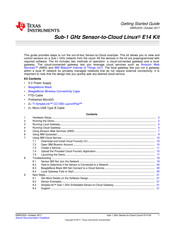 Texas Instruments Sub-1 GHz Sensor-to-Cloud Linux E14 Kit Getting Started Manual