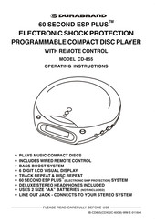Durabrand 60 SECOND ESP PLUS CD-855 Operating Instructions Manual