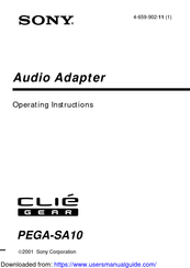 Sony Clie Gear PEGA-SA10 Operating Instructions Manual