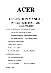 Acer ATL 1823E Operation Manual