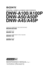 Sony DNW-A100P Maintenance Manual