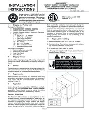 York MAXA-MISER VR036A15H Installation Instructions Manual