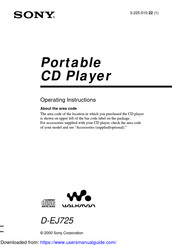 Sony Walkman D-EJ725 Operating Instructions Manual