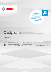 Bosch DesignLine TAT3P423GB/01 Information For Use