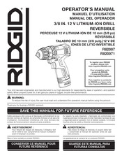 RIDGID R820071 Operator's Manual