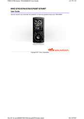 Sony Walkman NWZ-S764BT User Manual