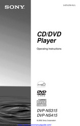 Sony DVP-NS315BX Operating Instructions Manual